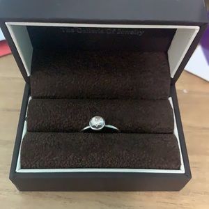 PANDORA RING- april birthstone droplet